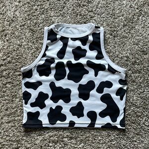 Ladies cow print crop top